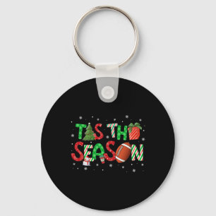 Tis The Season Football Xmas Tree Coffee Merry Chr Keychain