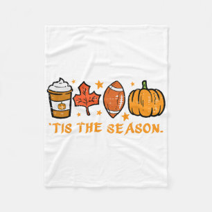 Tis The Season Footbyll Fall Pumpkin Spice Men Wom Fleece Blanket