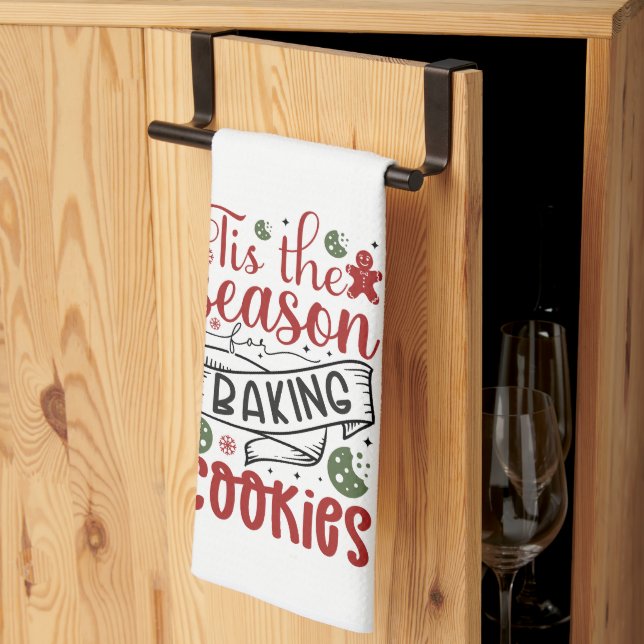 'Tis the Season for Baking Cookies Holiday Decor Kitchen Towel (Thirds Fold)