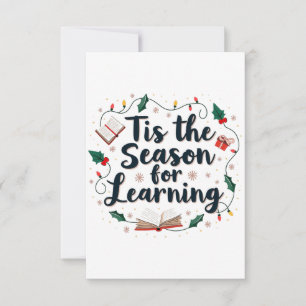 Tis the Season for Learning Christmas Teacher  Thank You Card