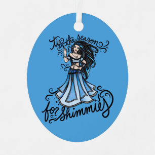 'tis the season for shimmies card metal ornament