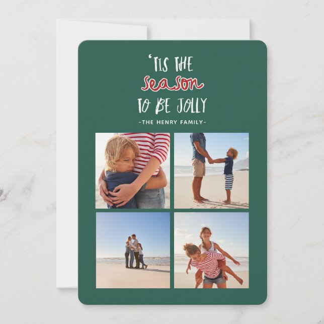 'tis the season four photo holiday christmas card (Front)