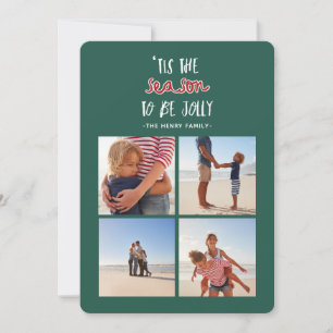 'tis the season four photo holiday christmas card