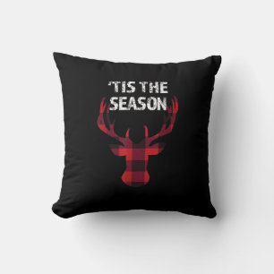Tis The Season Funny Christmas Buck Deer Men Throw Pillow