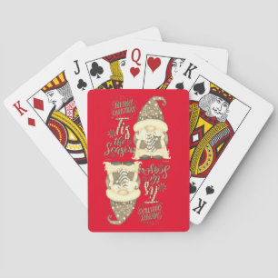 TIS THE SEASON  funny christmas gnome              Playing Cards