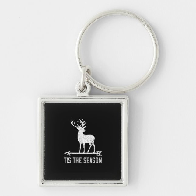 Tis The Season Funny Deer Hunting Keychain (Front)