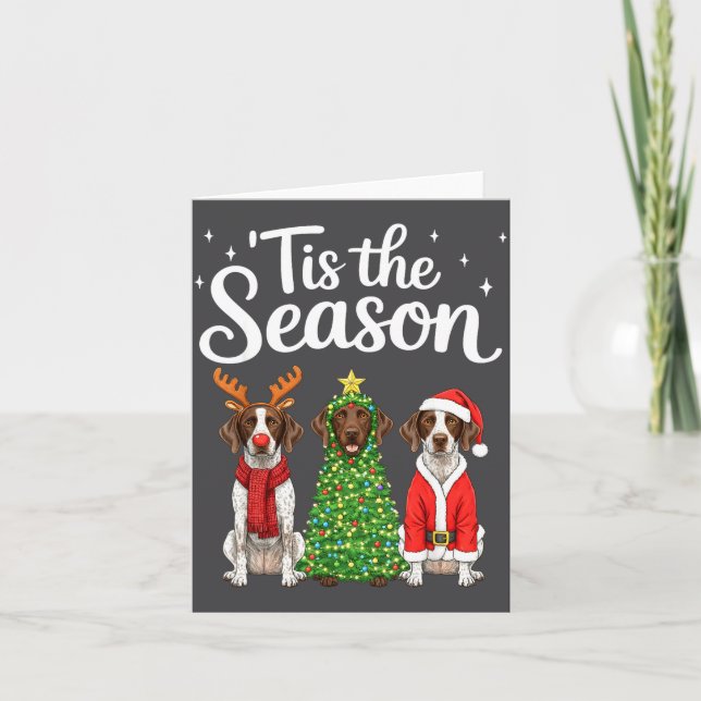 Tis The Season German Shorthaired Inter Christmas  Card (Front)
