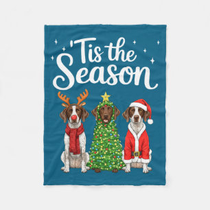 Tis The Season German Shorthaired Inter Christmas  Fleece Blanket