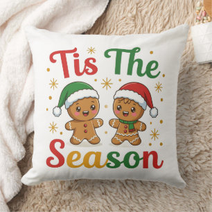 Tis The Season Gingerbread Men Throw Pillow
