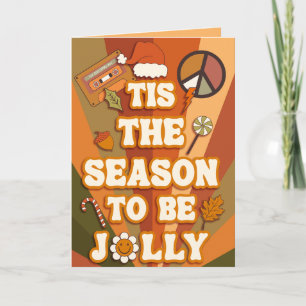 Tis The Season Groovy Inside Photo  Holiday Card