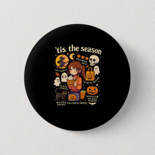 Tis The Season Halloween Anime Icons Fall Design 2 Inch Round Button