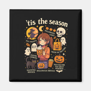 Tis The Season Halloween Anime Icons Fall Design  Magnet