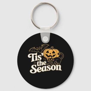Tis The Season Halloween Bats Pumpkin Fall Funny C Keychain