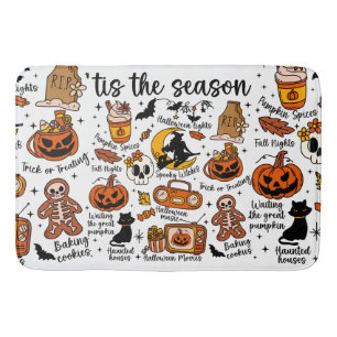 'Tis the season Halloween Doodles Bath Mat