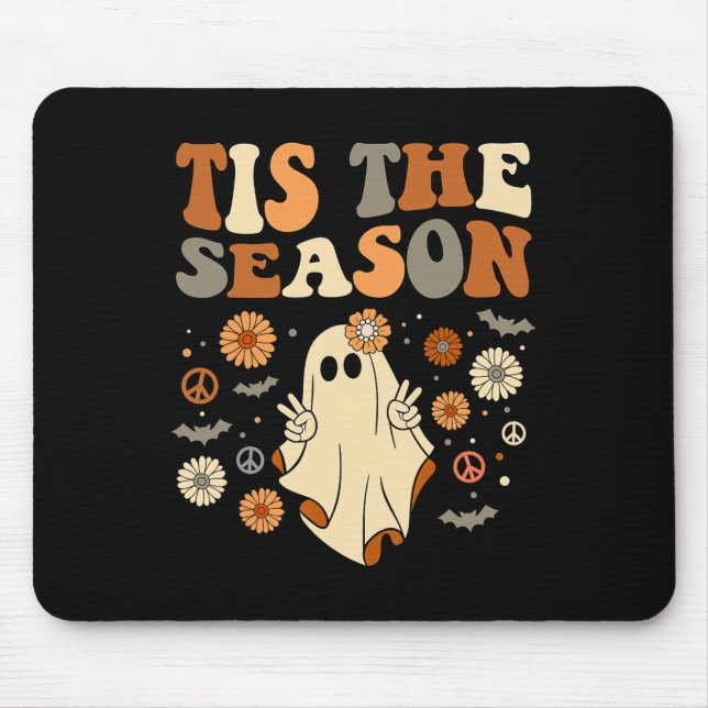 Tis the Season Halloween Ghost Outfit Costume Retr Mouse Pad (Front)