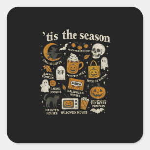 Tis The Season Halloween Icons Fall Design Square Sticker