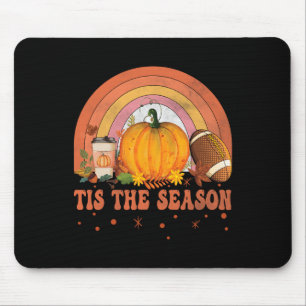 Tis The Season Halloween Pumpkin Coffee Footbyll F Mouse Pad