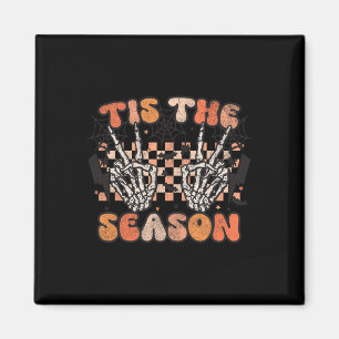 Tis The Season Halloween Skeleton Costume Retro Gr Magnet