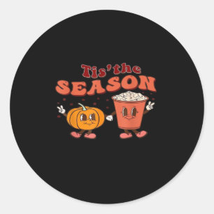 Tis The Season Halloween Spice Fall Autumn Pumpkin Classic Round Sticker