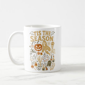 Tis The Season Halloween Vintage Skeleton Ghost  Coffee Mug