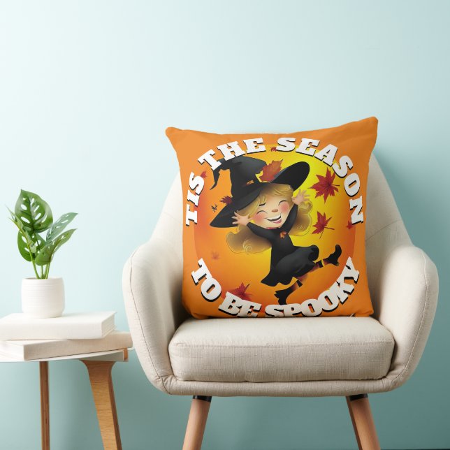 Tis the Season Happy  Witch Throw Pillow (Chair)