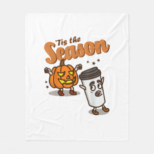 Tis The Season Hate Pumpkin Spice Latte Halloween  Fleece Blanket