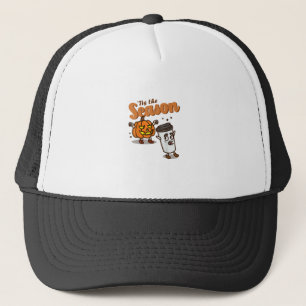 Tis The Season Hate Pumpkin Spice Latte Halloween Trucker Hat