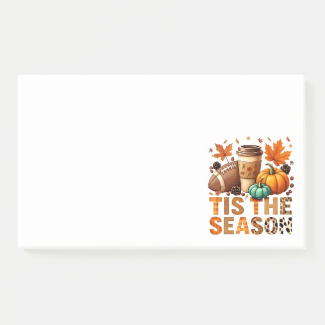 Tis the season Herbstzeit mit Football und Kaffee Post-it Notes (Front)