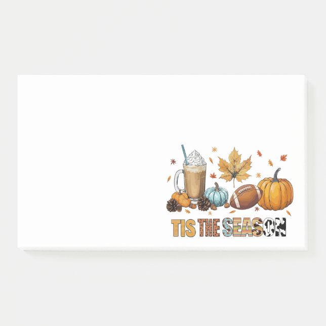 Tis the Season Herbstzeit mit Football und Kaffee Post-it Notes (Front)