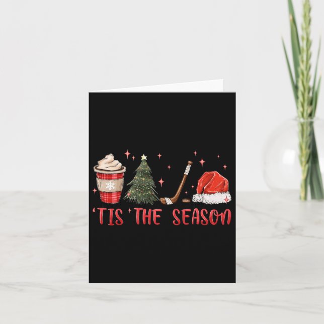 Tis The Season Hockey Christmas Sports Winter Hock Card (Front)
