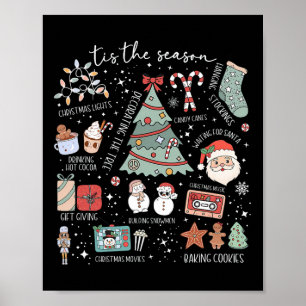Tis The Season Hockey Coffee Xmas Tree Ice Hockey Poster