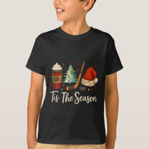 Tis The Season Hockey Coffee Xmas Tree Ice Hockey  T-Shirt