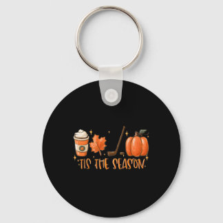 Tis The Season Hockey Latte Leaves Hello Pumpkin H Keychain