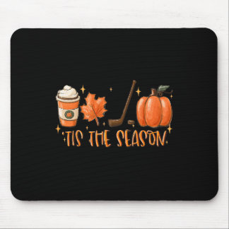 Tis The Season Hockey Latte Leaves Hello Pumpkin H Mouse Pad