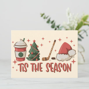 Tis The Season Hockey Winter Sports Holiday  Card