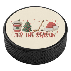 Tis The Season Hockey Winter Sports Holiday Puck