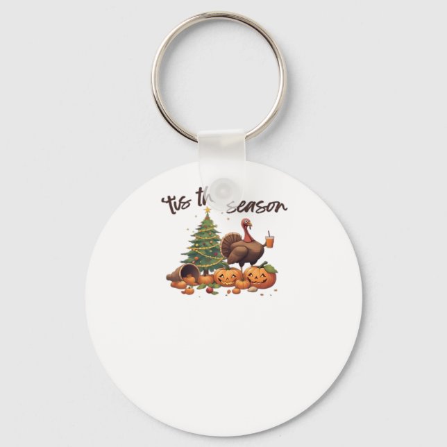 Tis The Season Holiday Mashup Keychain (Front)
