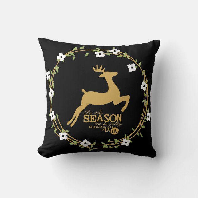 Tis the Season Holiday Throw Pillow (Front)