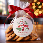 "Tis The Season" Holidays Custom Classic Round Sticker<br><div class="desc">Fun holiday themed personalized design.</div>
