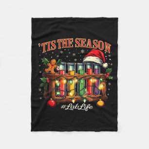 Tis The Season Lab Life Medical Christmas Scientis Fleece Blanket