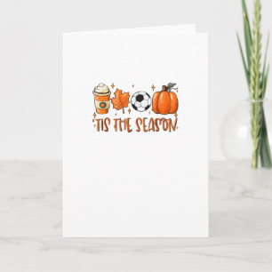Tis The Season Leaf Latte Autumn Football Card