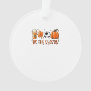 Tis The Season Leaf Latte Autumn Football Ornament