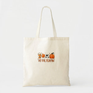 Tis The Season Leaf Latte Autumn Football Tote Bag