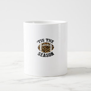 Tis The Season Leopard Football Season Game Day Large Coffee Mug