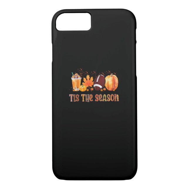 Tis The Season Leopard Pumpkin Football Halloween  Case-Mate iPhone Case (Back)