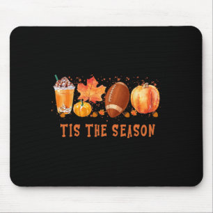 Tis' The Season Leopard Pumpkin Football Halloween Mouse Pad