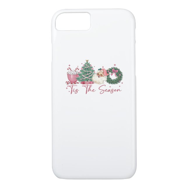 Tis The Season Merry Christmas Cute Xmas Coffee Ch Case-Mate iPhone Case (Back)
