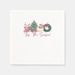 Tis The Season Merry Christmas Cute Xmas Coffee Ch Napkin