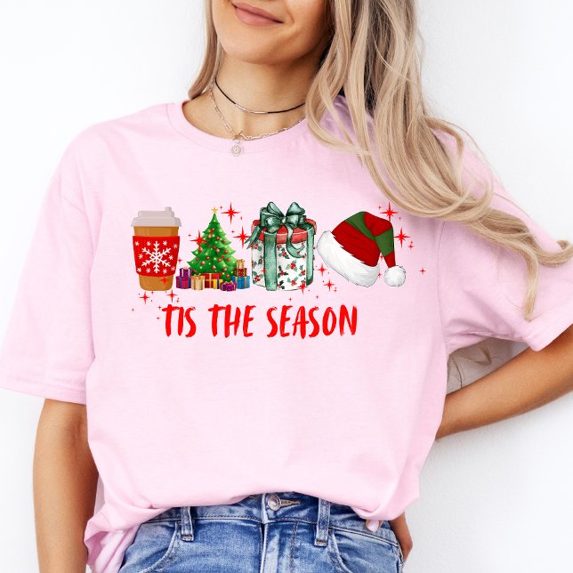 Tis The Season Merry Christmas Womens Cute T-Shirt (Tis The Season Christmas Shirt)