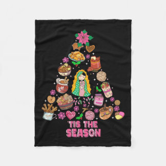 Tis The Season Mexican Christmas Feliz Navidad Xma Fleece Blanket
